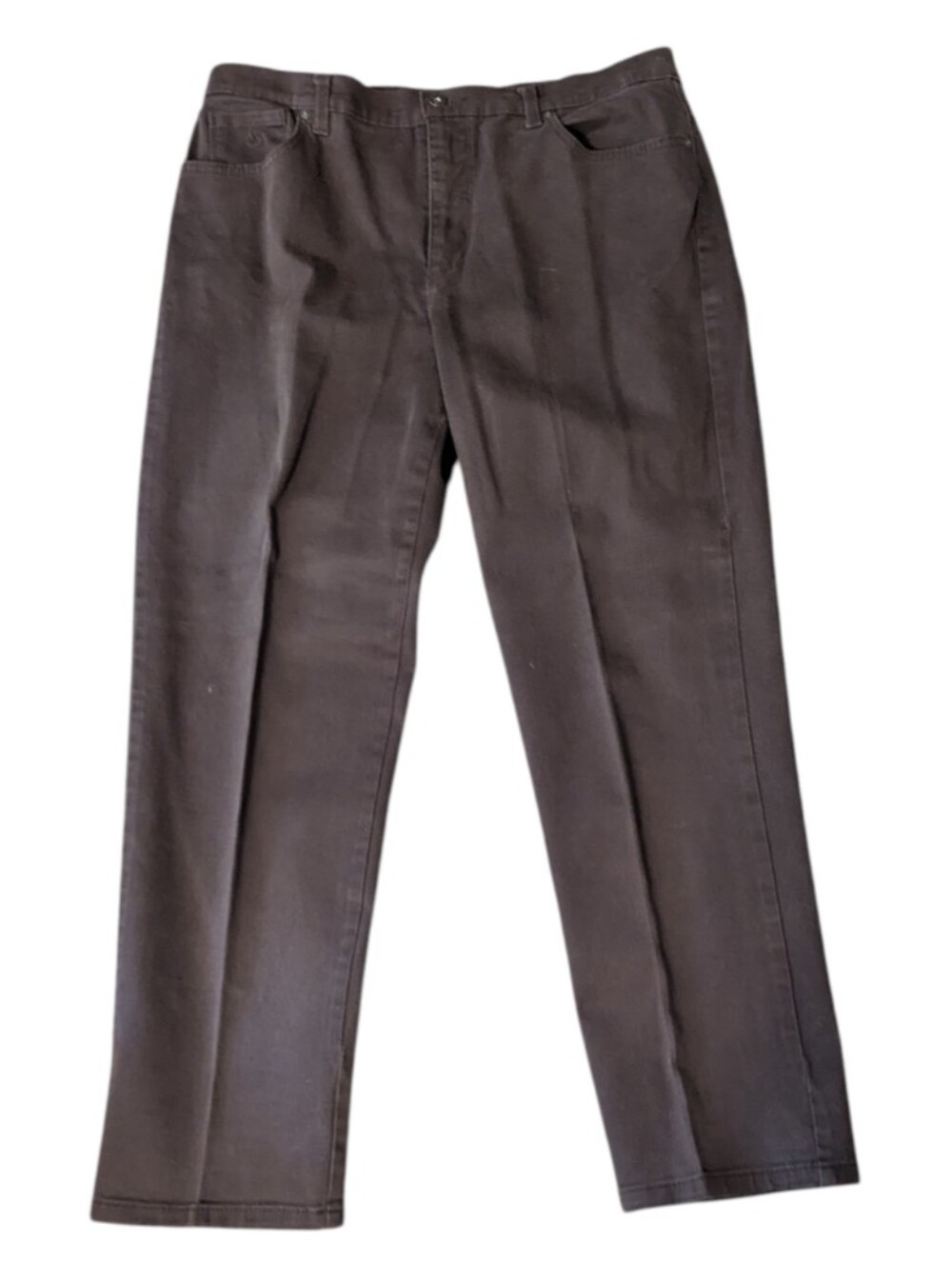Gloria Vanderbilt Amanda Dark Brown Straight Leg Tapered Ankle Stretch Jeans